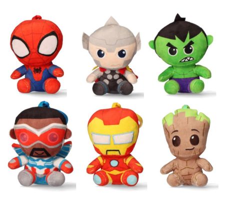 (Mis 0) MARVEL Portachiavi Peluche 12cm c/Bagclip 6ass…x24